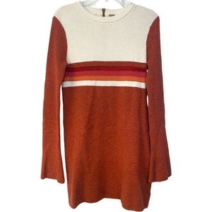 FREE PEOPLE Ladies 90’s Style Knit Sweater Dress Orange - S/P Small Petite